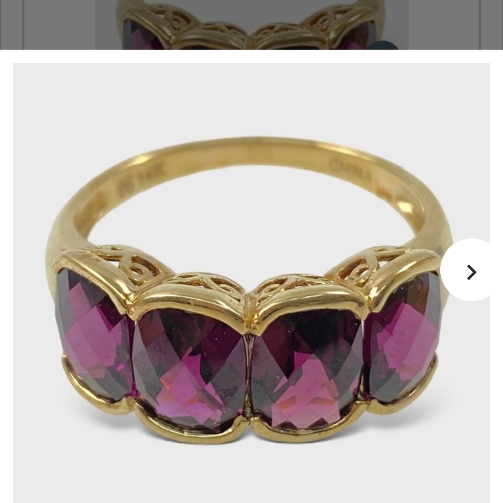 14K Yellow Gold & Garnet Ring - Size 10 - New